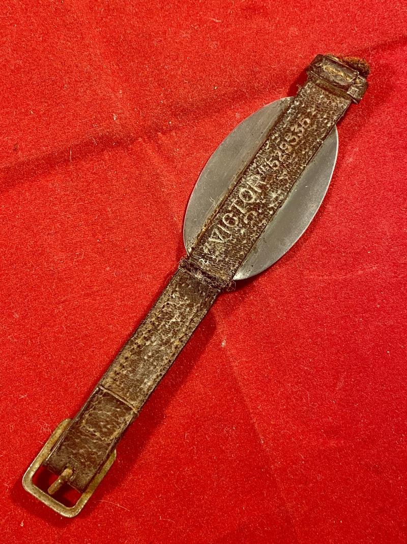 Damaged WW1 Leather and Silver ID Bracelet for Sidney Cadogan – Sapper with Royal Engineers - Service No. 267206 — image 2