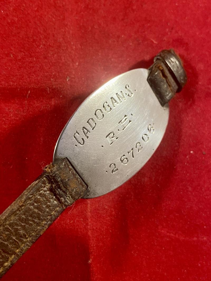 Damaged WW1 Leather and Silver ID Bracelet for Sidney Cadogan – Sapper with Royal Engineers - Service No. 267206 — image 3