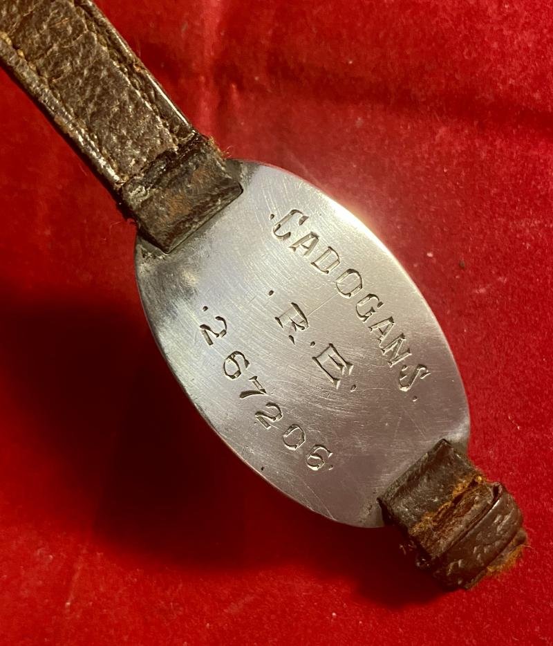 Damaged WW1 Leather and Silver ID Bracelet for Sidney Cadogan – Sapper with Royal Engineers - Service No. 267206 — image 4