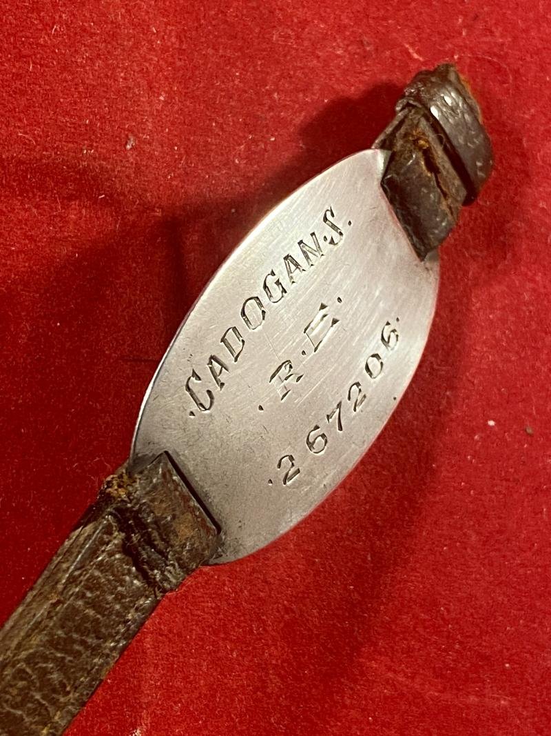 Damaged WW1 Leather and Silver ID Bracelet for Sidney Cadogan – Sapper with Royal Engineers - Service No. 267206 — image 6