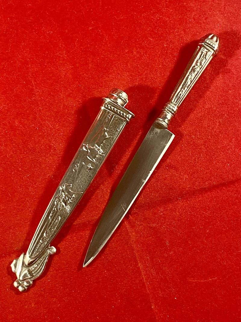 Small Vintage South American Gaucho Cowboy Knife with Silver Fittings by 'ELMO' Gazzola & Travi, Rio Grande do Sul, Brazil