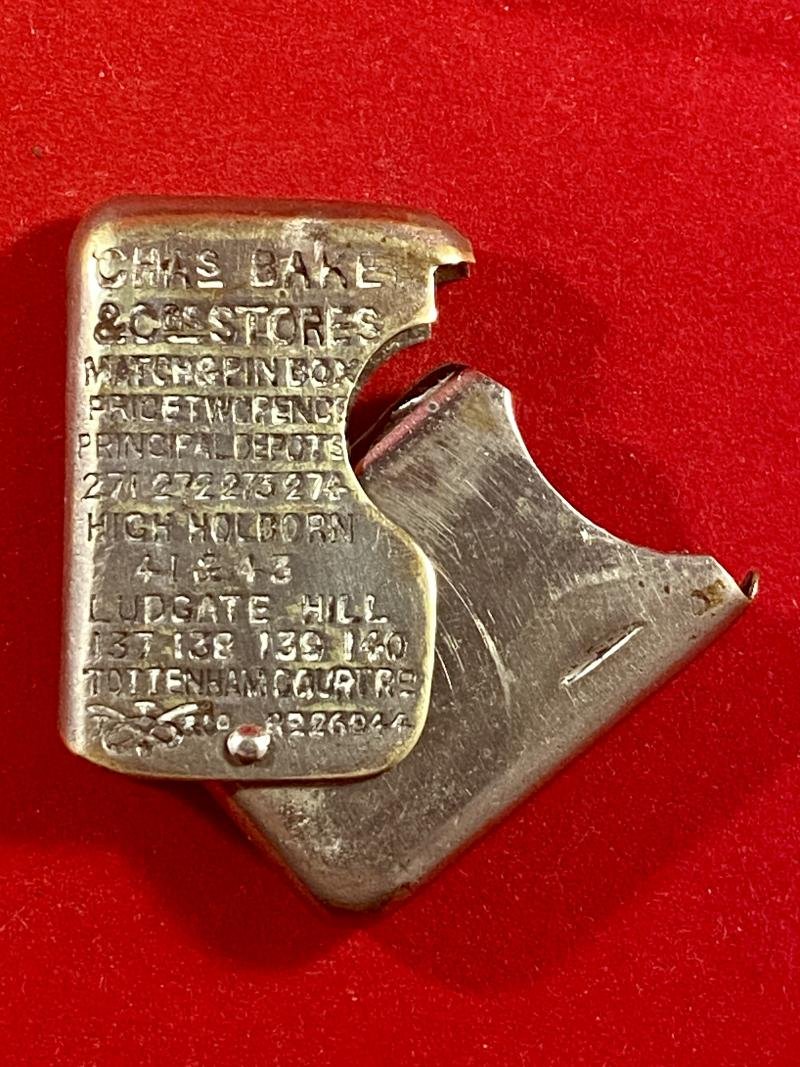 Rare Victorian Plated Brass Vesta Case made by Thomas Turner & Company for Charles Baker & Company's Stores c1885 — image 3