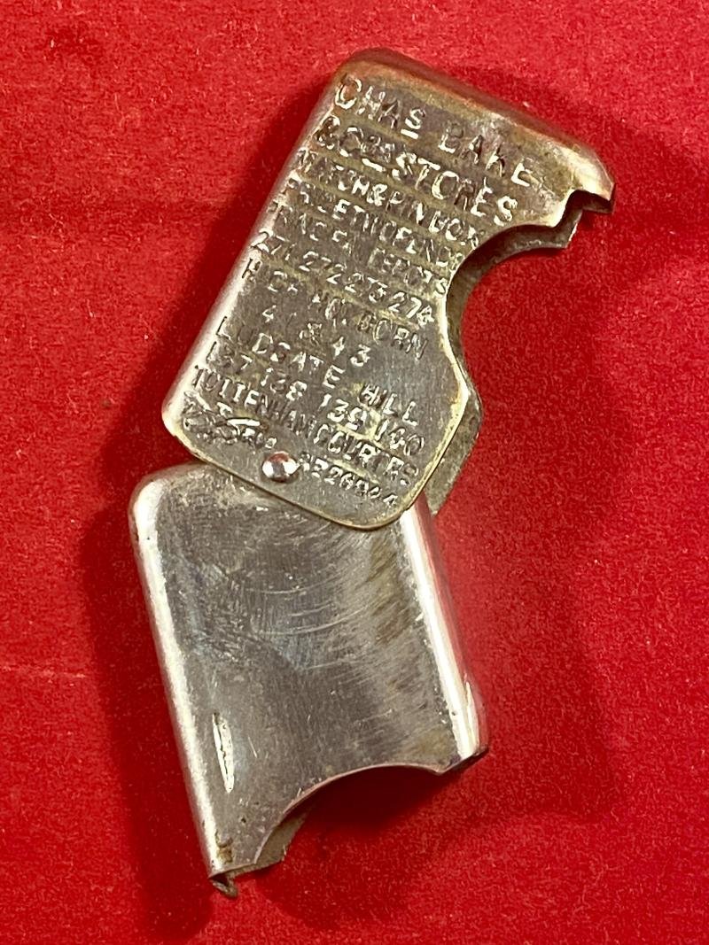 Rare Victorian Plated Brass Vesta Case made by Thomas Turner & Company for Charles Baker & Company's Stores c1885 — image 7