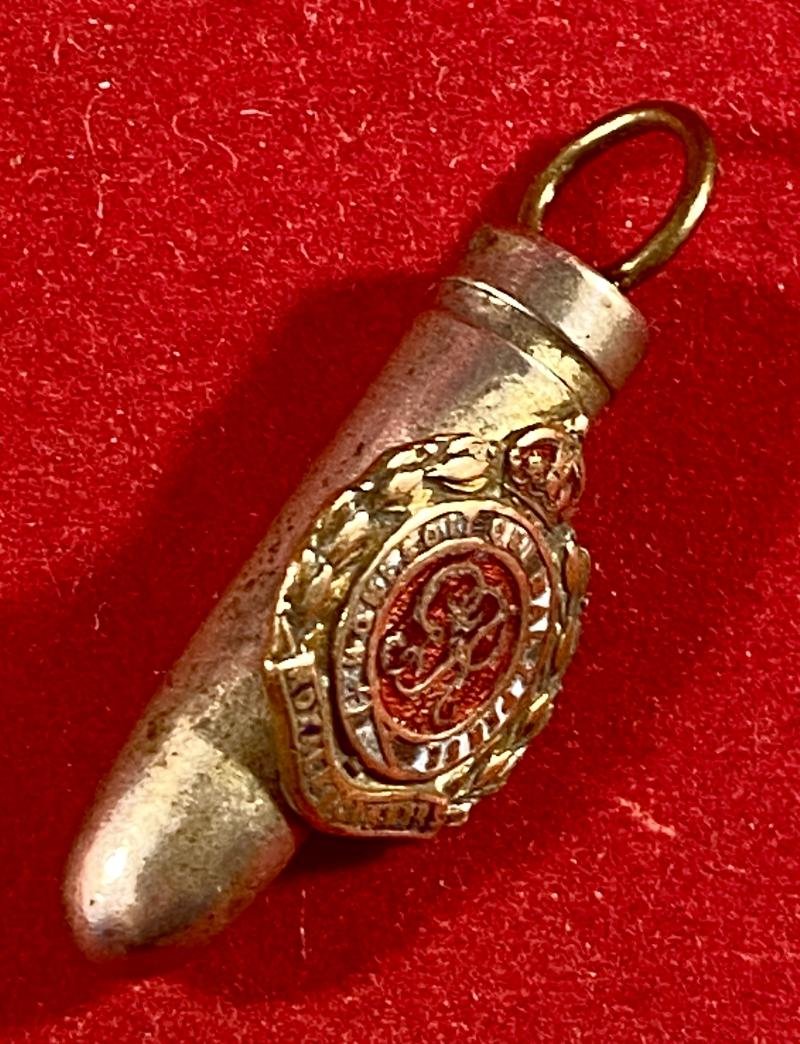 Unusual WW1 British .303 sweetheart 'Bullet' Pendant fitted with Miniature Royal Engineers GvR Badge — image 3