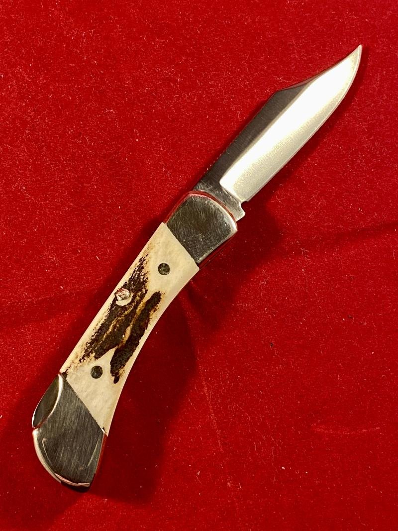Vintage Explorer Solingen Baron Lockback Pocket Knife with Stag Grip — image 2