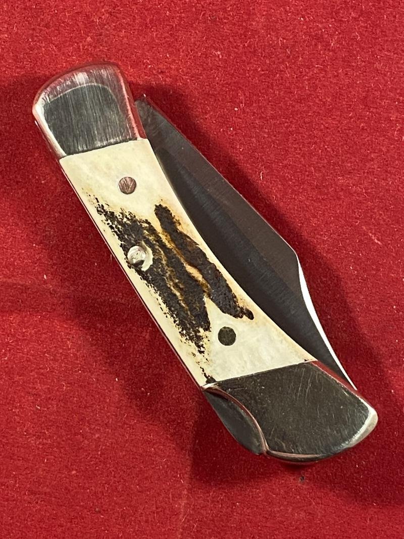 Vintage Explorer Solingen Baron Lockback Pocket Knife with Stag Grip — image 7