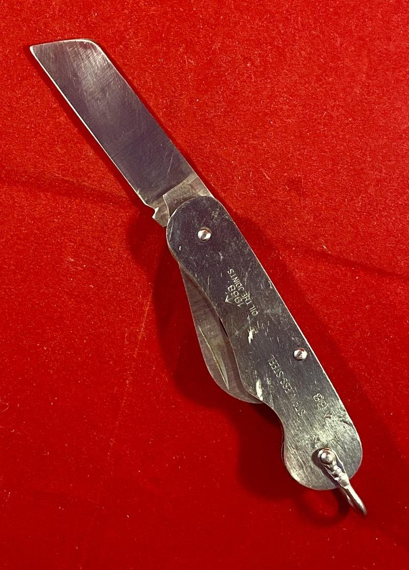 Vintage British Army Folding Two-Piece Stainless Steel Clasp or Jack Knife Dated 1968 — image 7