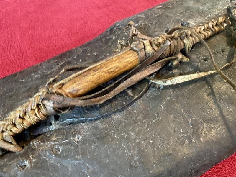 Rare Antique 19th Century Turkana Tribal Animal Hide Warrior Shield from Lake Turkana Kenya. — image 10