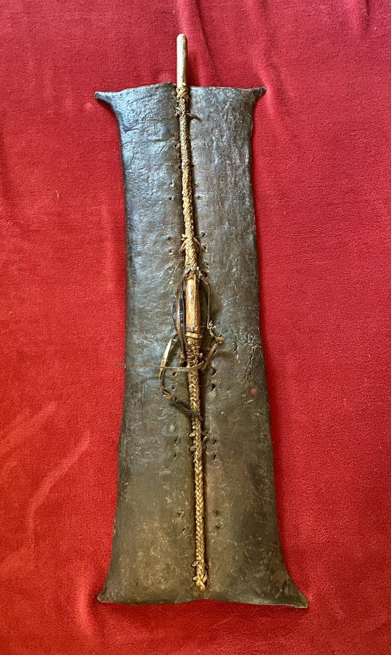 Rare Antique 19th Century Turkana Tribal Animal Hide Warrior Shield from Lake Turkana Kenya. — image 7