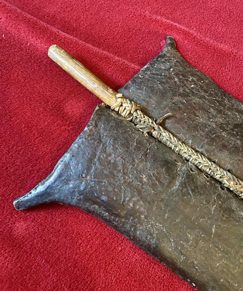 Rare Antique 19th Century Turkana Tribal Animal Hide Warrior Shield from Lake Turkana Kenya. — image 8