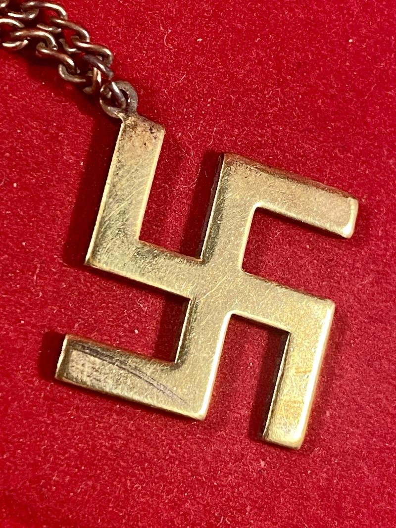 Gilt Brass Swastika Pendant and Chain — image 4