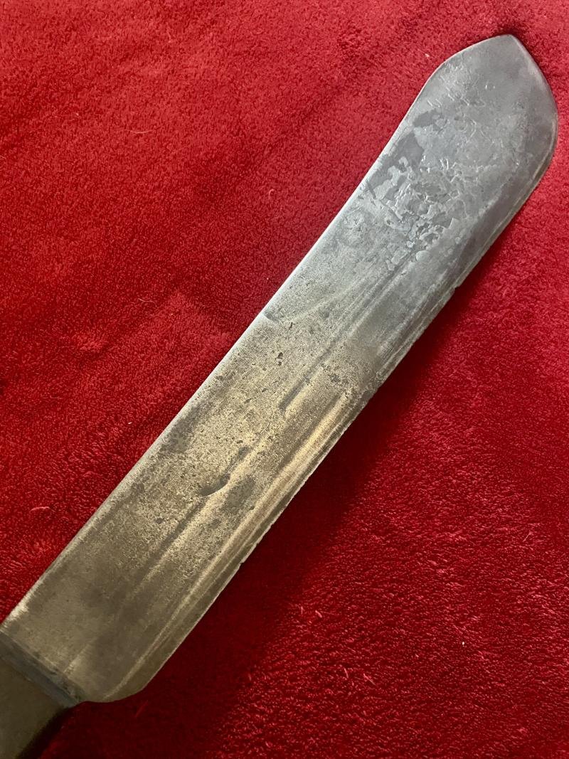 Fine WW2 British Military Machete by J.J.B. 1944 with Dark Brown Leather Scabbard Marker Marked P.I. 1942 — image 7