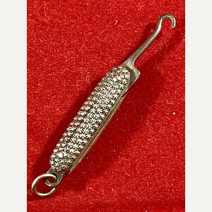 Antique Miniature Ladies Chatelaine Folding Glove Button Hook with Ornate …