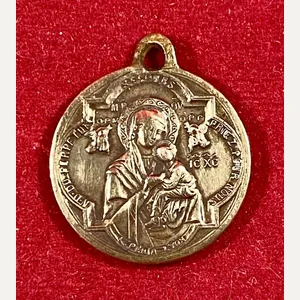 Rare Antique French Religious Brass Medal Charm - Saint Alphonse …