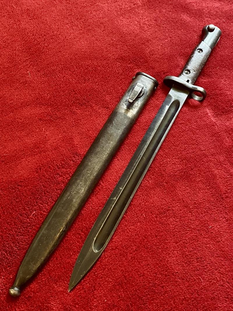 Antique Portuguese M1904 Sword Bayonet and Scabbard made by Simson & Co of Suhl Germany