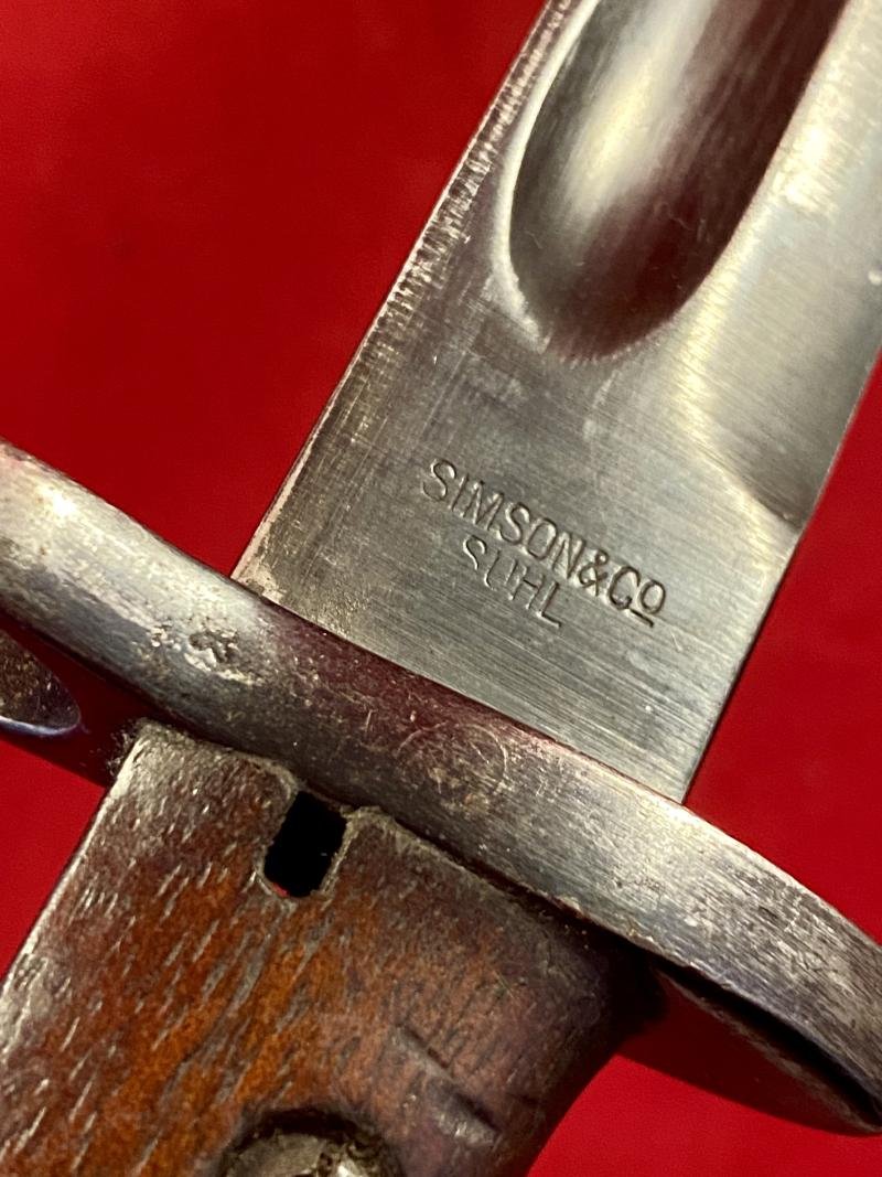 Antique Portuguese M1904 Sword Bayonet and Scabbard made by Simson & Co of Suhl Germany — image 9