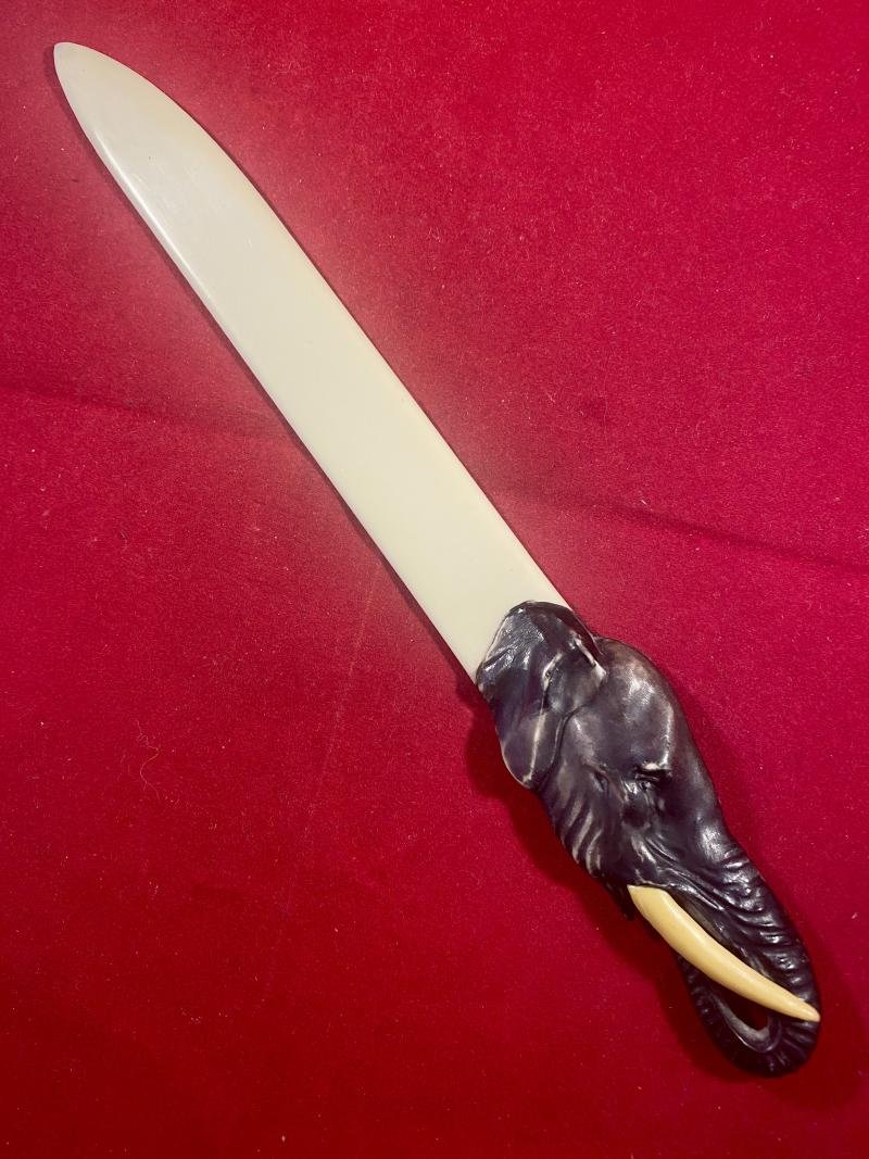 Unusual Moulded Elephant Head Celluloid Letter Opener c1930 — image 2