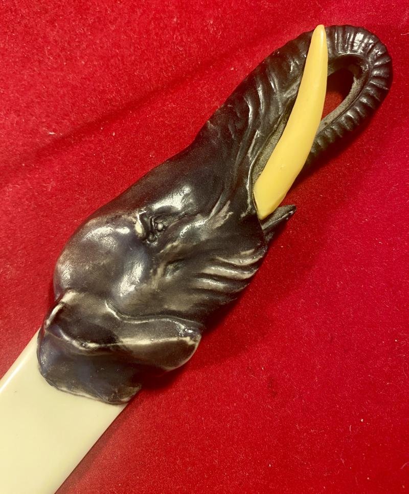 Unusual Moulded Elephant Head Celluloid Letter Opener c1930 — image 3