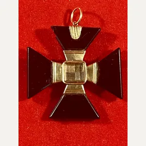 Rare Georgian Period Gold and Whitby Jet Maltese Cross Pendant …