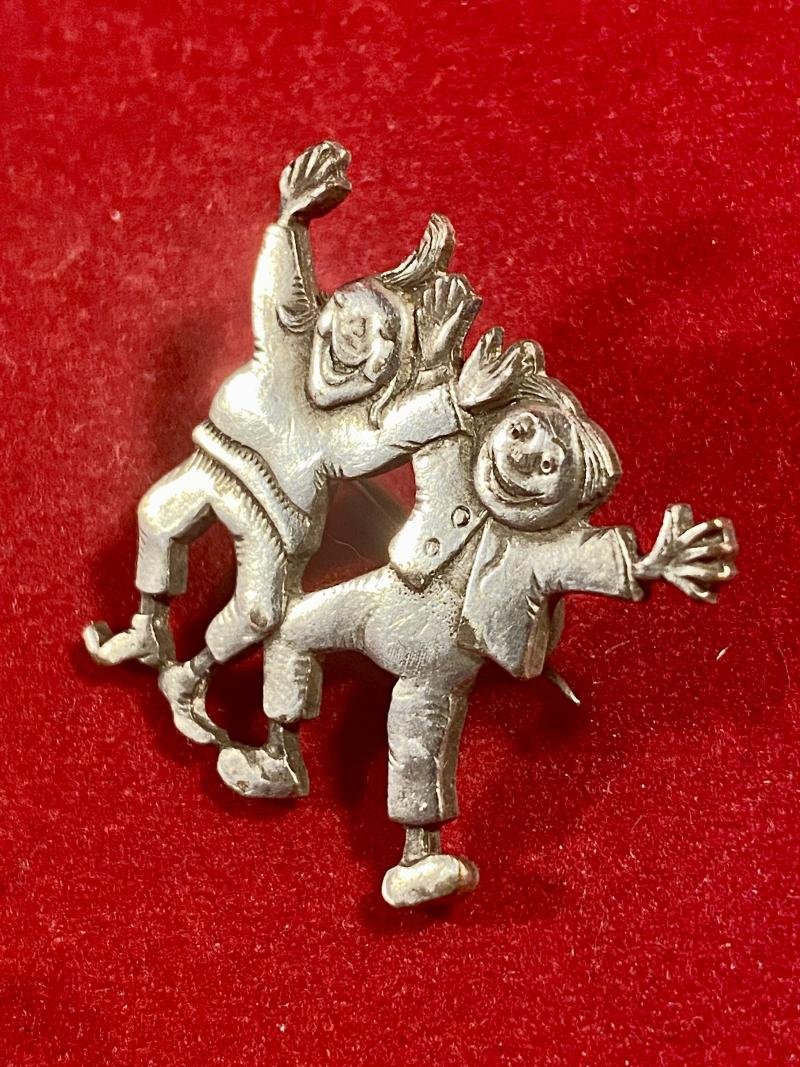 Vintage German Pewter Brooch depicting the two Mischievous Story Characters - Max and Moritz — image 3