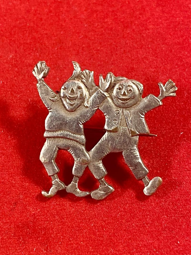 Vintage German Pewter Brooch depicting the two Mischievous Story Characters - Max and Moritz — image 5