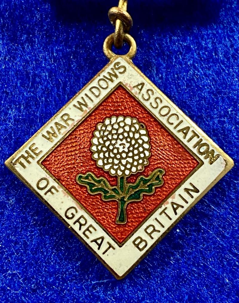 Vintage The War Widows Association of Great Britain Lapel Bar Pin & Enamel Pendant by F.C. Parry Birmingham — image 2