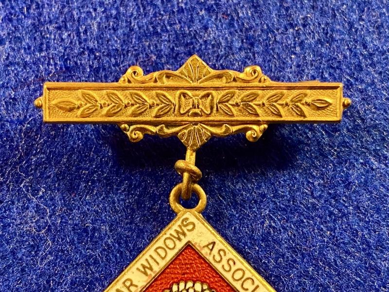 Vintage The War Widows Association of Great Britain Lapel Bar Pin & Enamel Pendant by F.C. Parry Birmingham — image 3