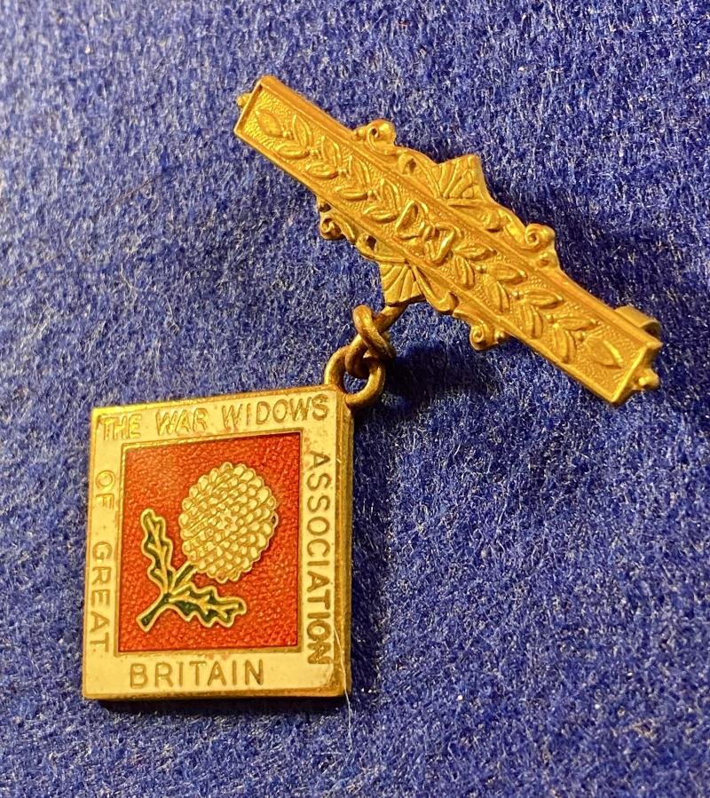 Vintage The War Widows Association of Great Britain Lapel Bar Pin & Enamel Pendant by F.C. Parry Birmingham — image 4