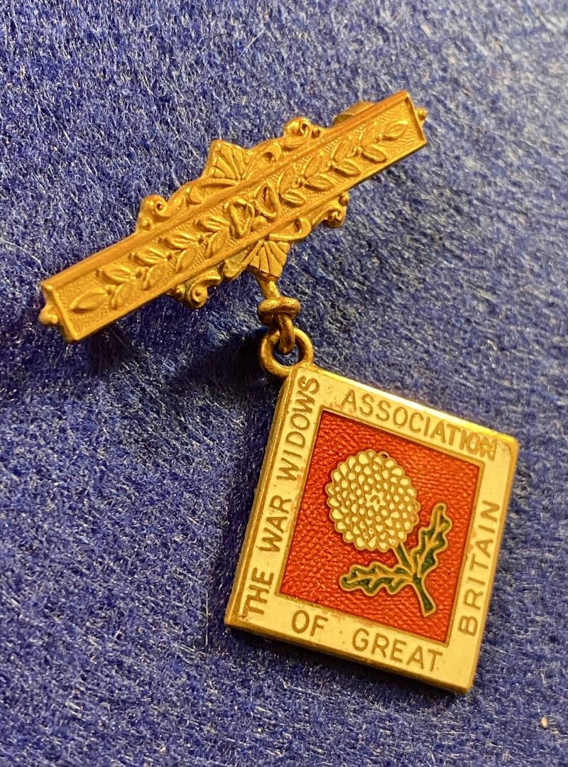 Vintage The War Widows Association of Great Britain Lapel Bar Pin & Enamel Pendant by F.C. Parry Birmingham — image 5