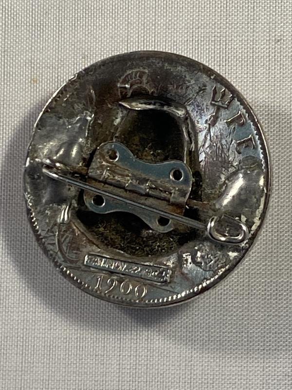 Unusual Silver Plated King Edward VII 'Pop Out' Penny Coin Brooch — image 6