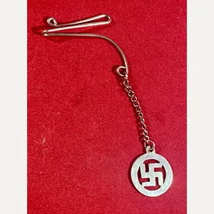 Sterling Silver Swastika Pendant with Lapel/Tie Bar and Chain by …