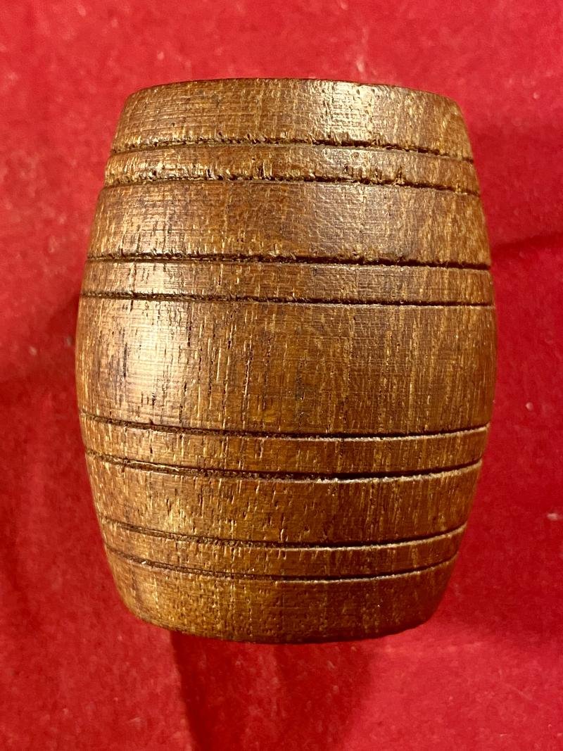 WW1 Teak Barrel Match Holder from H.M.S. AJAX – Battle of the River Plate — image 6