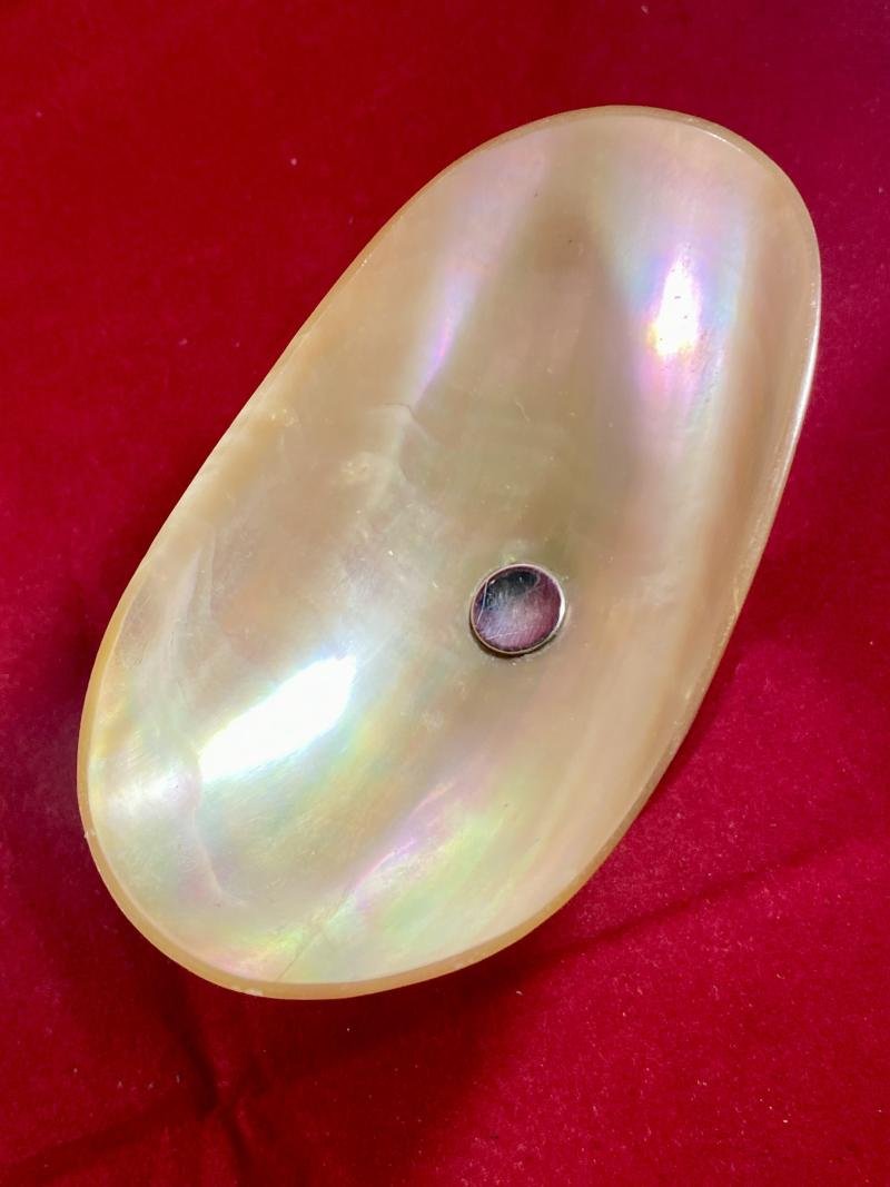 Stunning Antique Mother of Pearl and Hallmarked Silver Pedestal Caviar Dish by Mappin & Webb 1923 — image 8