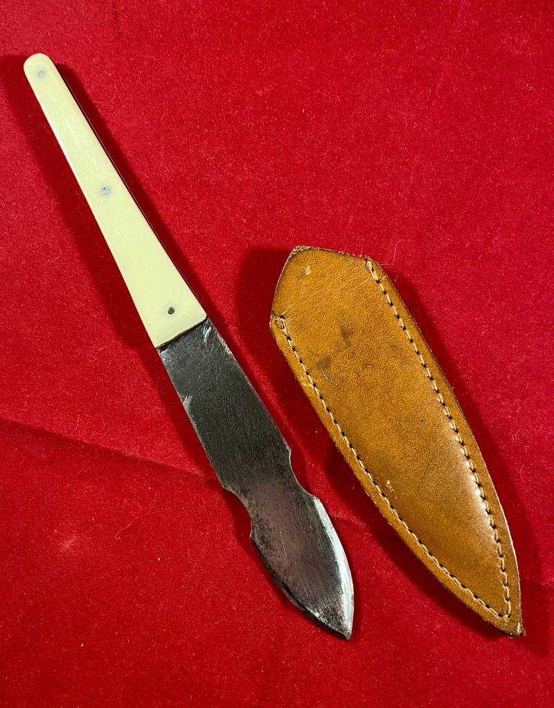 Antique Throwing Knife and Leather Sheath by J. Nowill and Sons Sheffield England c1920 — image 3