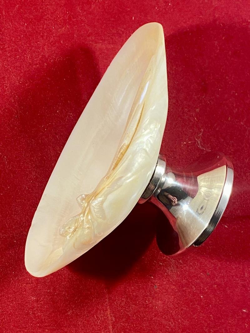 Beautiful Antique Mother of Pearl and Hallmarked Silver Pedestal Dish by William Vale & Sons 1922 — image 10