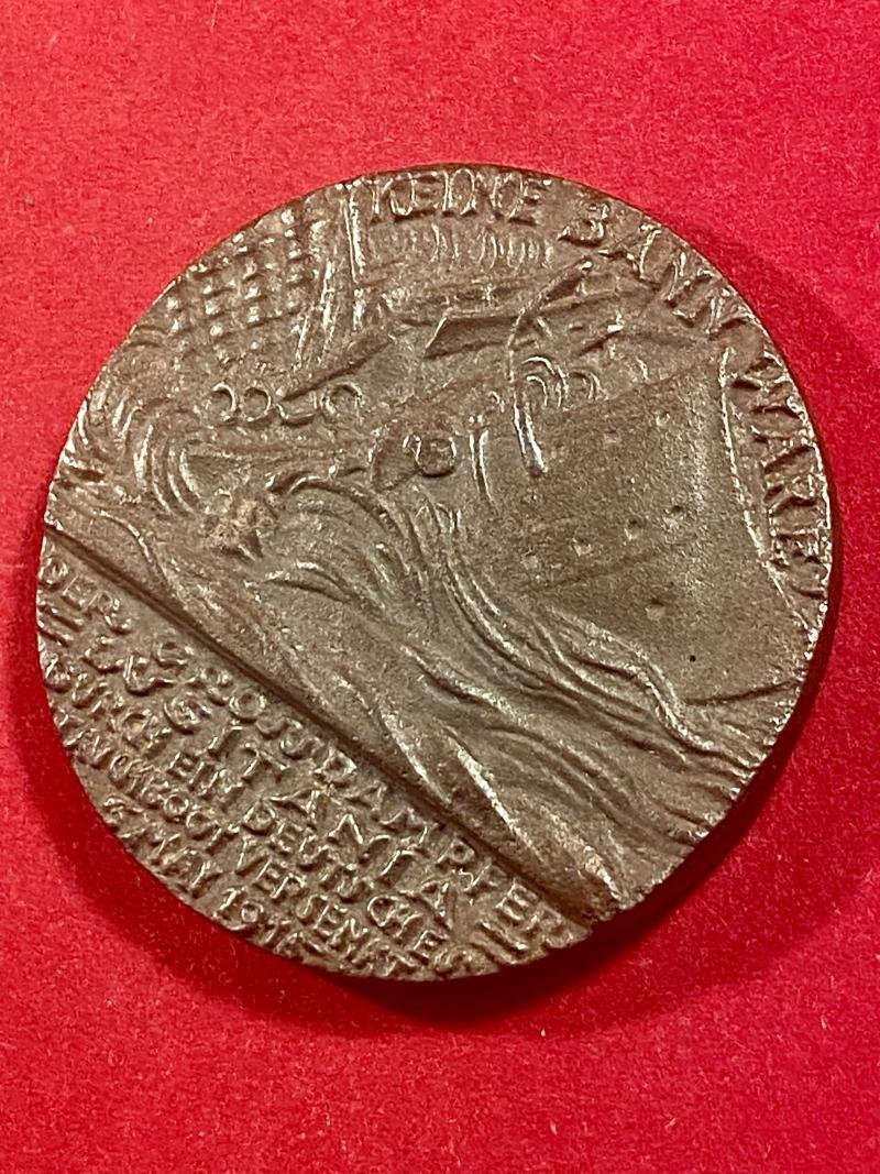 WW1 British Copy of the German Lusitania Propaganda Medal made to Commemorate the Sinking of the RMS Lusitania in 1915 — image 3