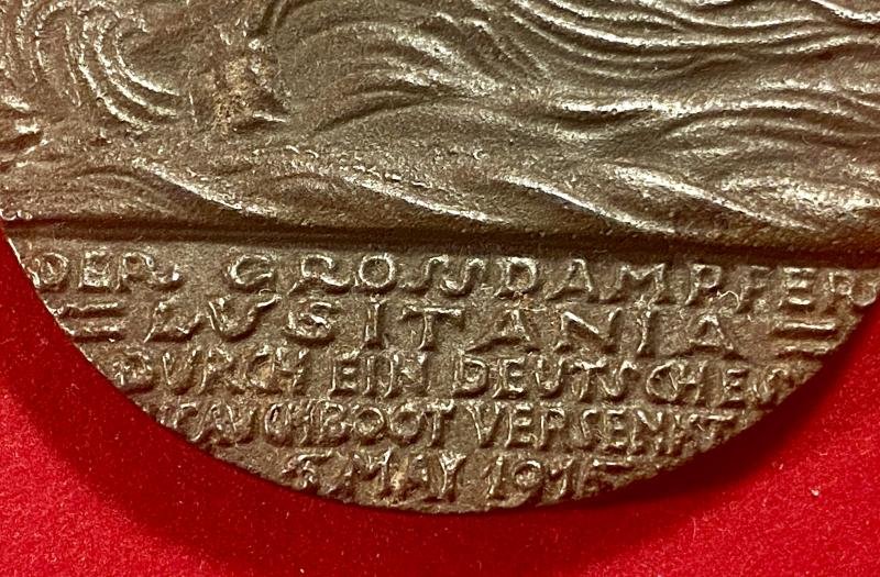 WW1 British Copy of the German Lusitania Propaganda Medal made to Commemorate the Sinking of the RMS Lusitania in 1915 — image 5