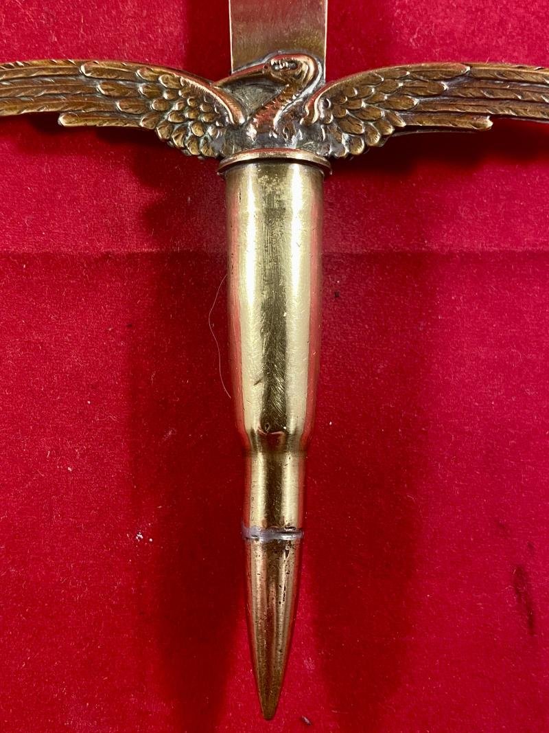 Unusual WWI French Aviation Patriotic Stork and Bullet Trench Art Letter Opener — image 4