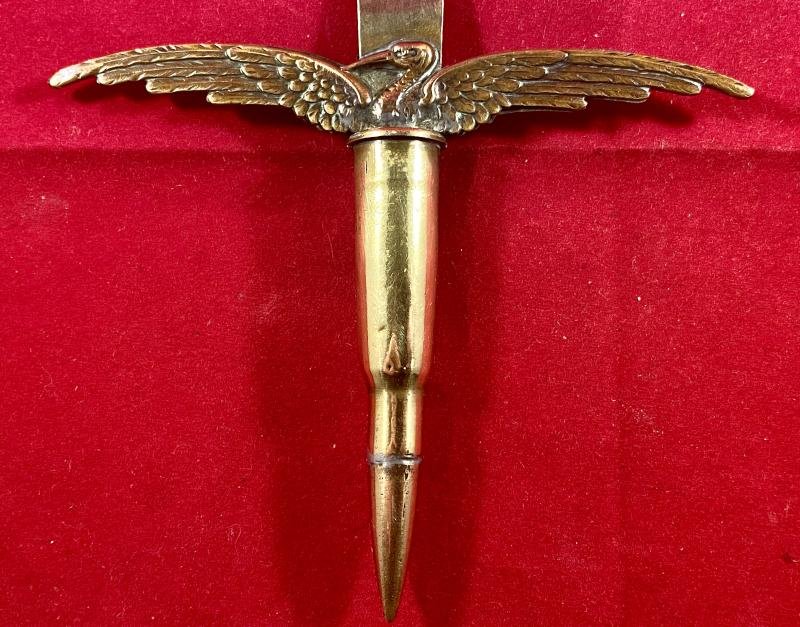 Unusual WWI French Aviation Patriotic Stork and Bullet Trench Art Letter Opener — image 5