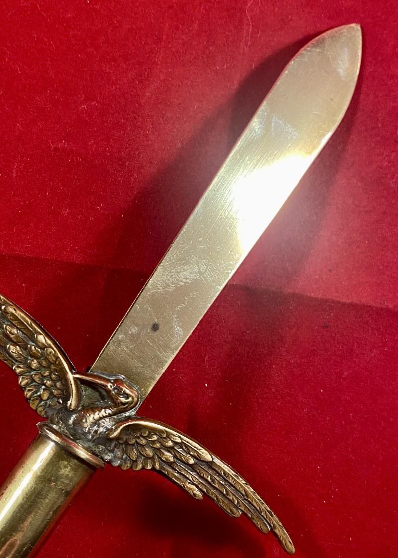 Unusual WWI French Aviation Patriotic Stork and Bullet Trench Art Letter Opener — image 6