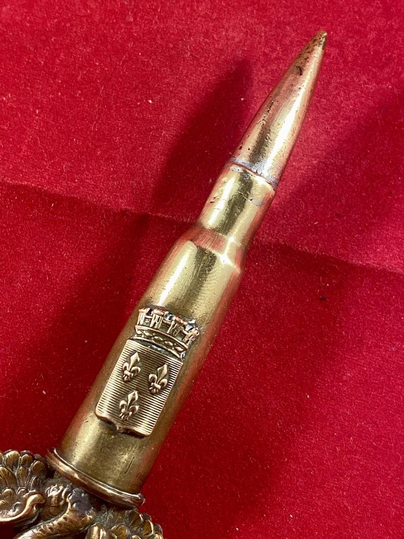 Unusual WWI French Aviation Patriotic Stork and Bullet Trench Art Letter Opener — image 9