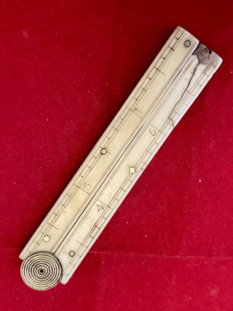 Rare Antique George Ibberson Quill Cutter & Folding 6' Ruler c1820 — image 3