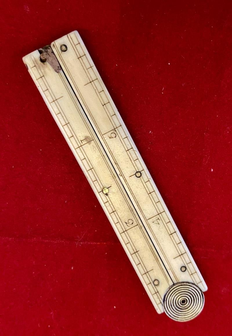 Rare Antique George Ibberson Quill Cutter & Folding 6' Ruler c1820 — image 4