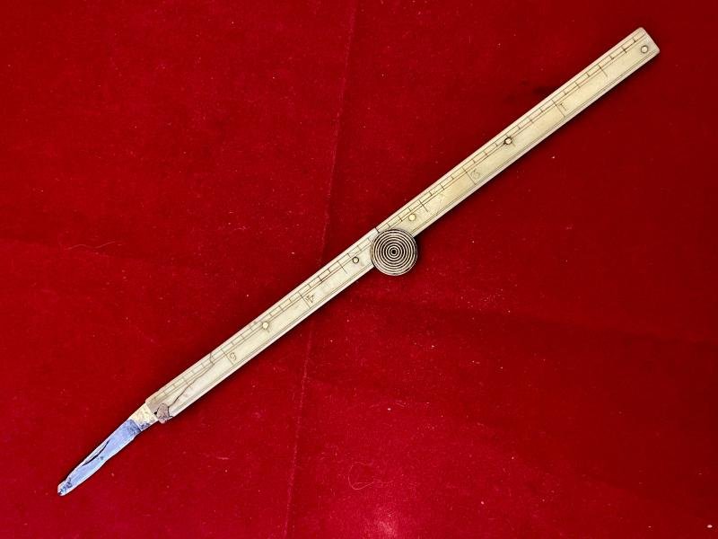Rare Antique George Ibberson Quill Cutter & Folding 6' Ruler c1820 — image 7