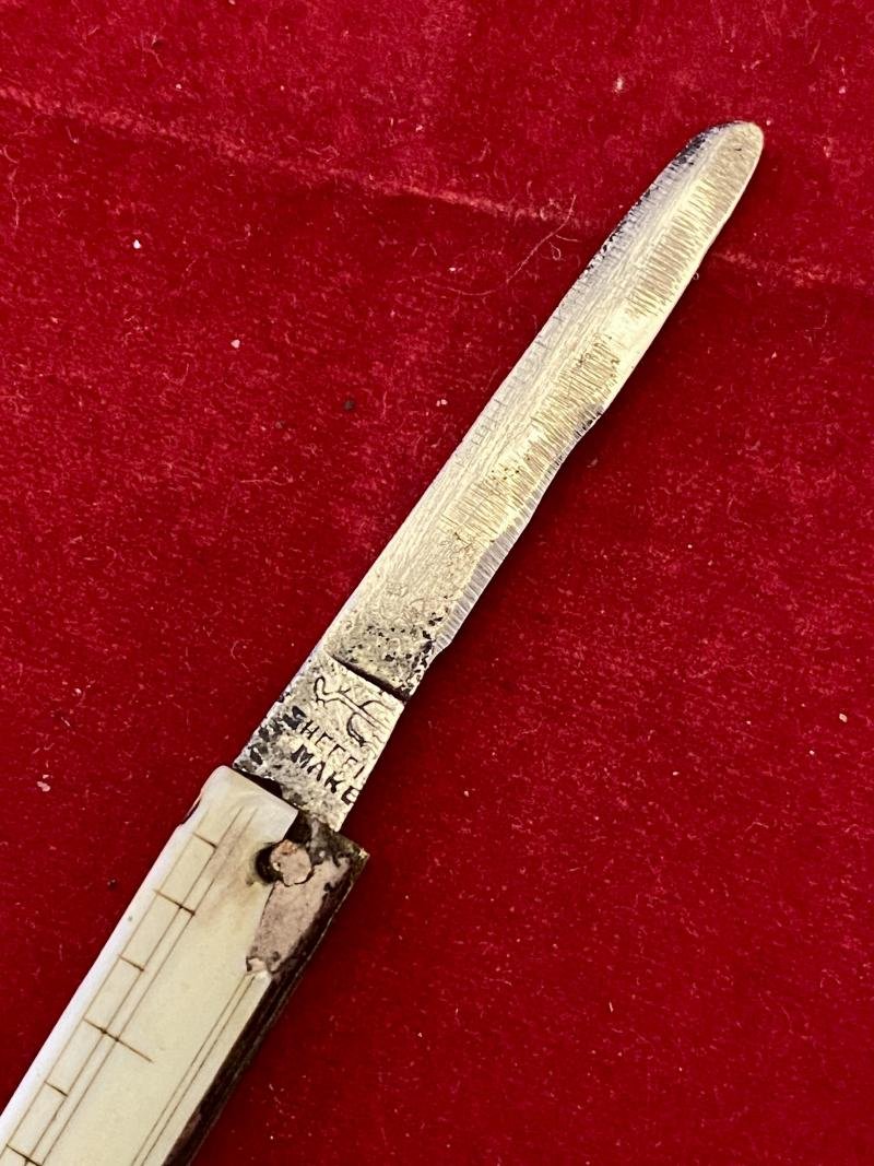 Rare Antique George Ibberson Quill Cutter & Folding 6' Ruler c1820 — image 8