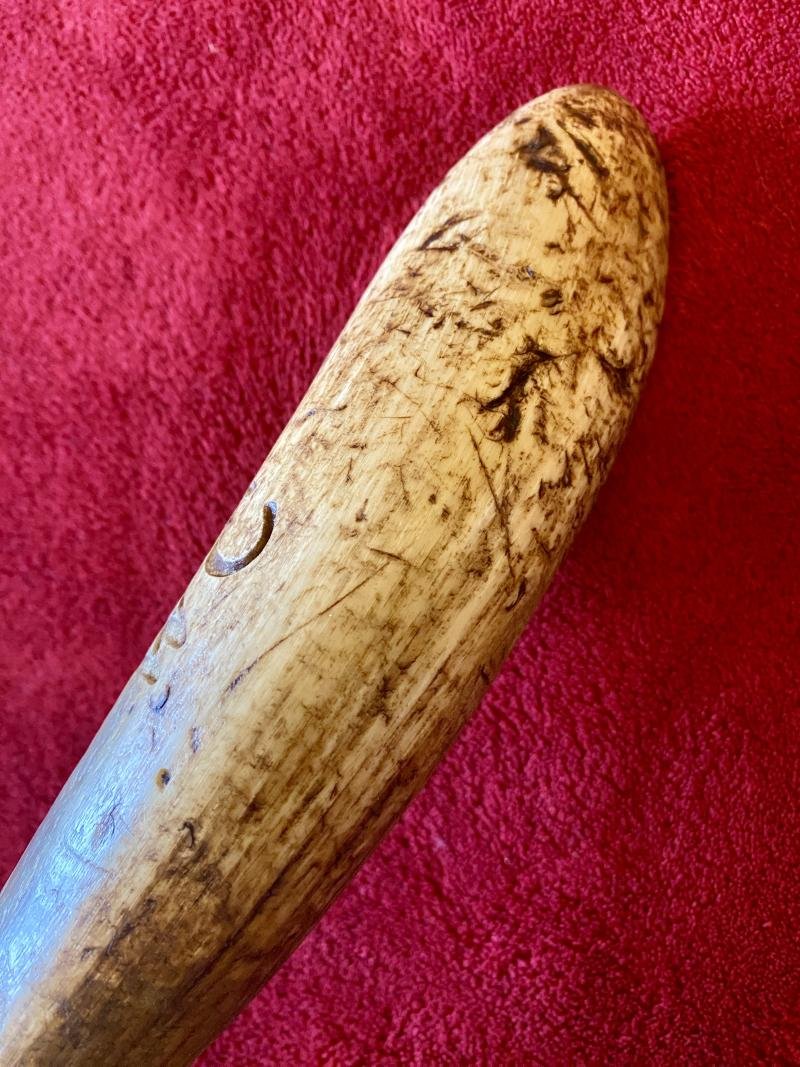 Antique Drenching Horn Farm Implement Engraved with WC — image 9