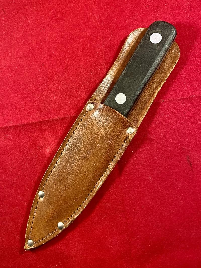 Vintage Plummet Major Throwing Knife by J. Nowill and Sons Sheffield with Leather Sheath — image 2