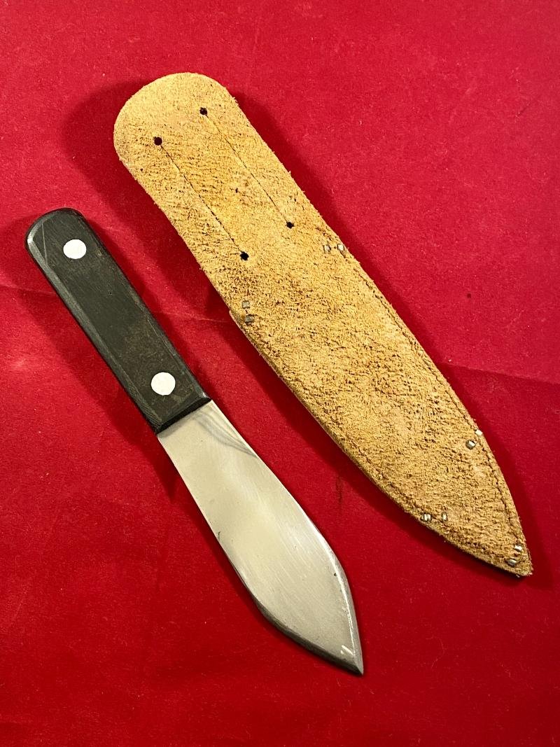 Vintage Plummet Major Throwing Knife by J. Nowill and Sons Sheffield with Leather Sheath — image 3