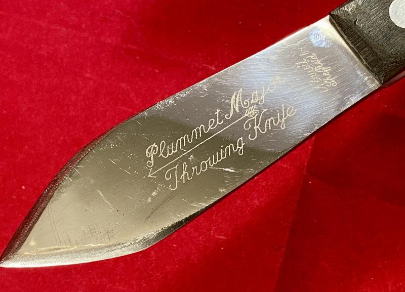 Vintage Plummet Major Throwing Knife by J. Nowill and Sons Sheffield with Leather Sheath — image 6
