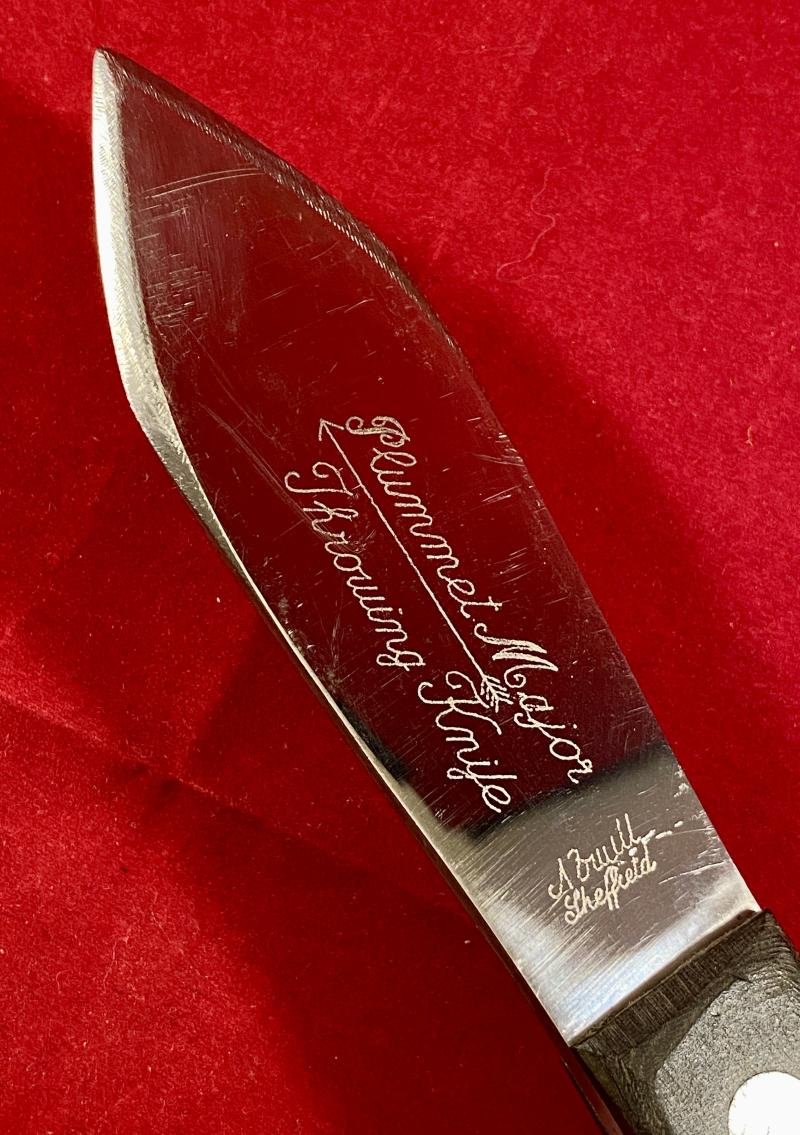 Vintage Plummet Major Throwing Knife by J. Nowill and Sons Sheffield with Leather Sheath — image 8